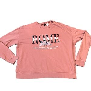 DIVIDED ROME lightweight sweatshirt pink/peach color size large.